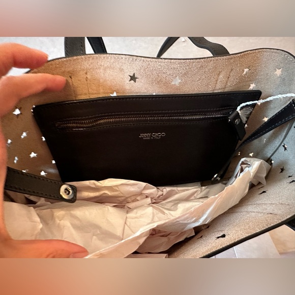 Jimmy choo SOFIA/M NAPPA LEATHER TOTE BAG WITH PERFORATED STARS (NEW) - Picture 10 of 16